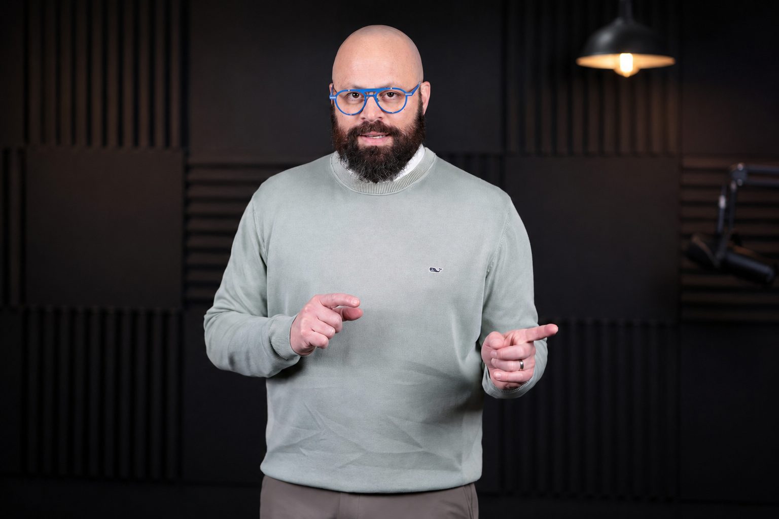 Eric Brooker on the podcast set